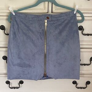 bishop + young blue mini Skirt with Zipper down front